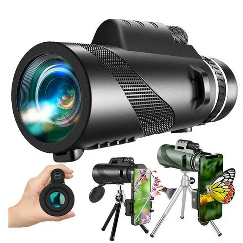 Kit Telescopio Portátil Ultrazoom™ Visión Nocturna + Trípode + Soporte de Móvil Gratis