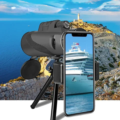 Kit Telescopio Portátil Ultrazoom™ Visión Nocturna + Trípode + Soporte de Móvil Gratis